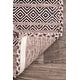 preview thumbnail 16 of 18, Nuloom Contemporary Flatweave Handmade Diamond Bands Solid Area Rug