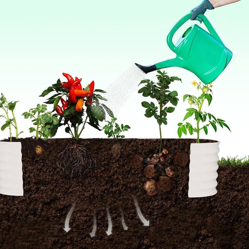 96Inch Tall Vertical Arch Trellis Galvanized Raised Garden Bed Planter Box Includes Plant Clips and Drainage Netting Beige