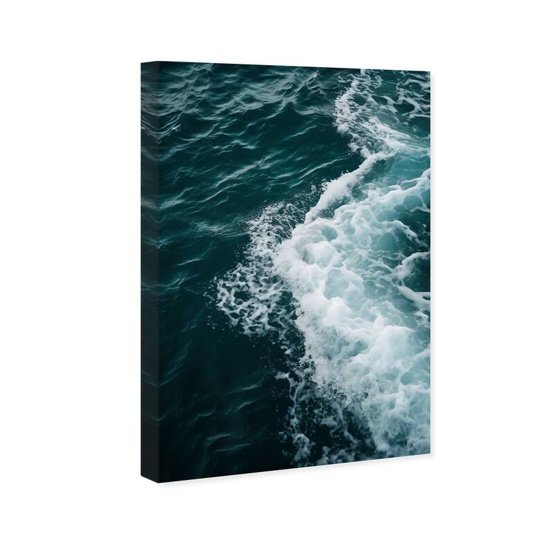 Wynwood Studio Canvas Nature and Landscape Little stormy sea Blue and Teal Nautical & Coastal Wall Art Canvas Print