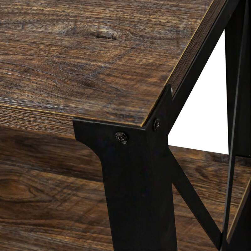 GDF Studio - Aishley Industrial Farmhouse 70.87" Wide TV Stand with Metal Frame and Open Storage Shelves