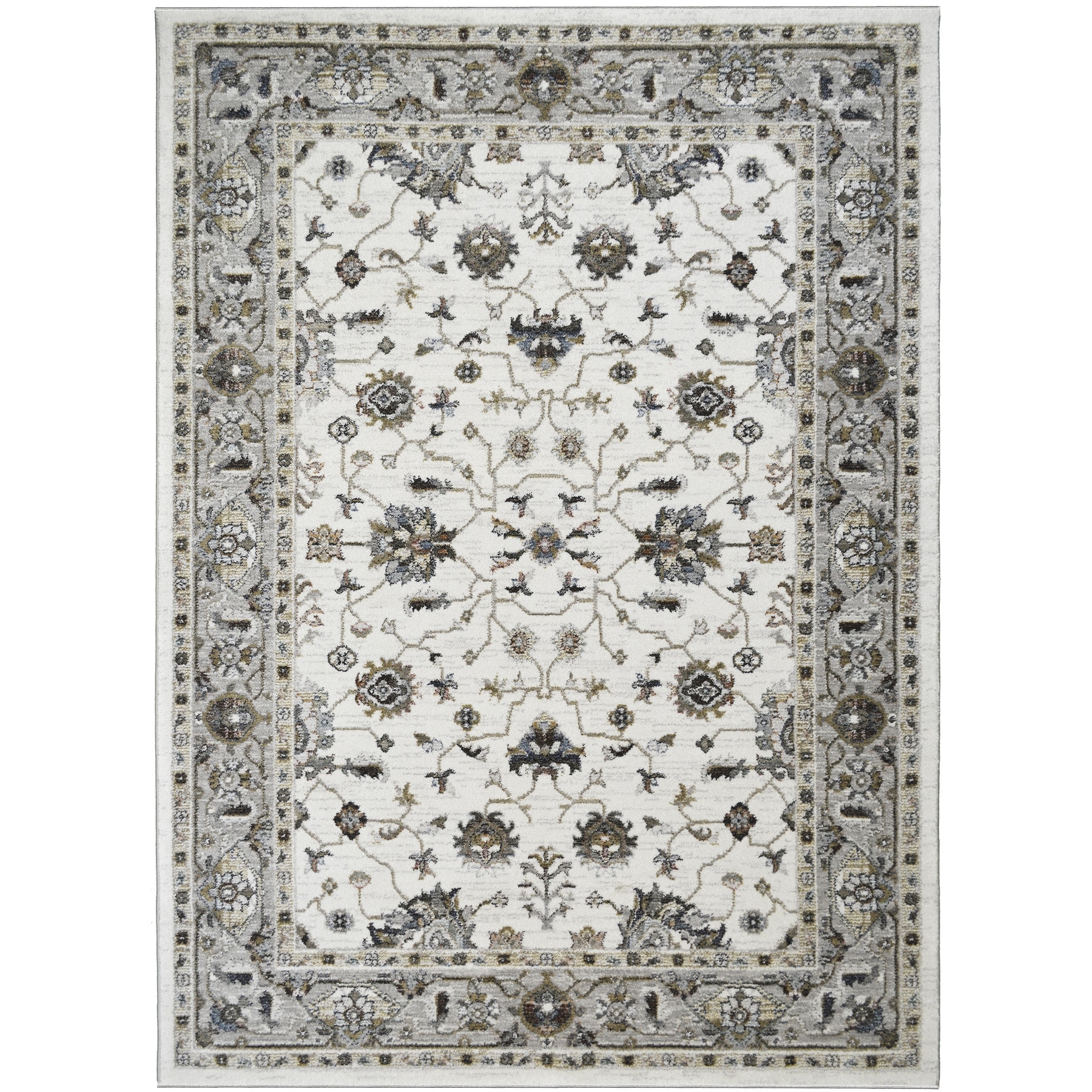 Athens Thessalonica Ivory Traditional Oriental Area Rug