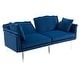 preview thumbnail 27 of 115, Velvet Loveseat Sofa Bed with 2 Pillows, Mid Century 2-Seat Couches Convertible Sofa Bed for Living Room, Bedroom,Office
