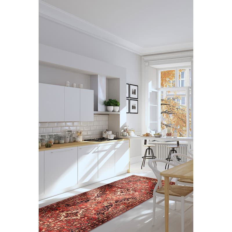 ECARPETGALLERY Hand-knotted Andelz Light Red Wool Rug - 2'11 x 9'5