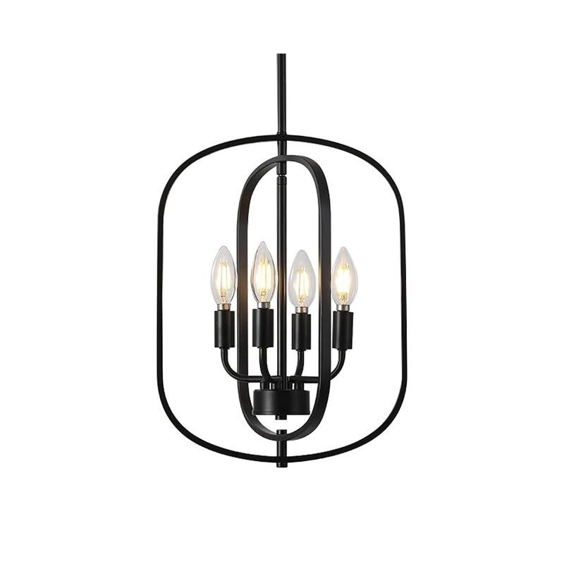 4 Light bulb light black kitchen light metal pendant light