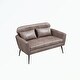 preview thumbnail 42 of 48, Loveseat With 2 Throw Pillows,Black Metal Legs