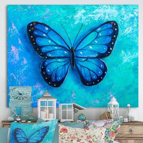 Designart "Butterfly Portrait In Multicolors IV" Modern Canvas Wall Art Print