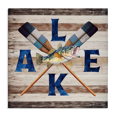 Stupell Rustic Lake Boat Oars Canvas Wall Art Design By Nicole DeCamp
