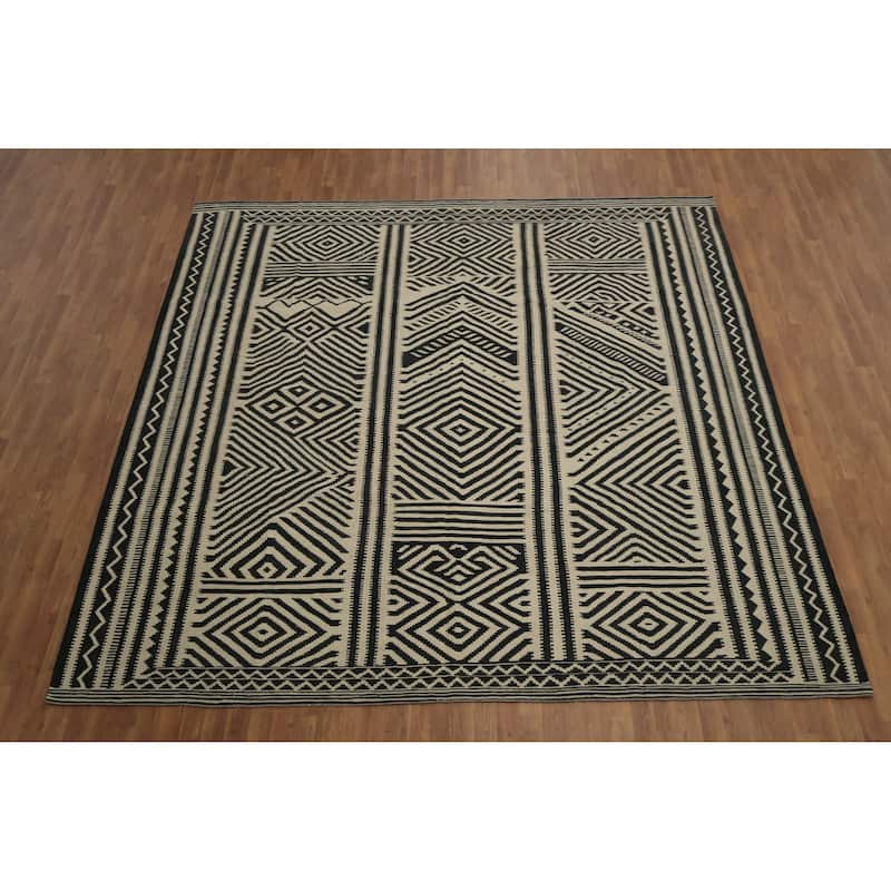 Hand Woven Oriental 100% Wool Carpet Southwestern Tribal Multi-Colored Kilim Area Rug - 10' 3'' X 10' 3''