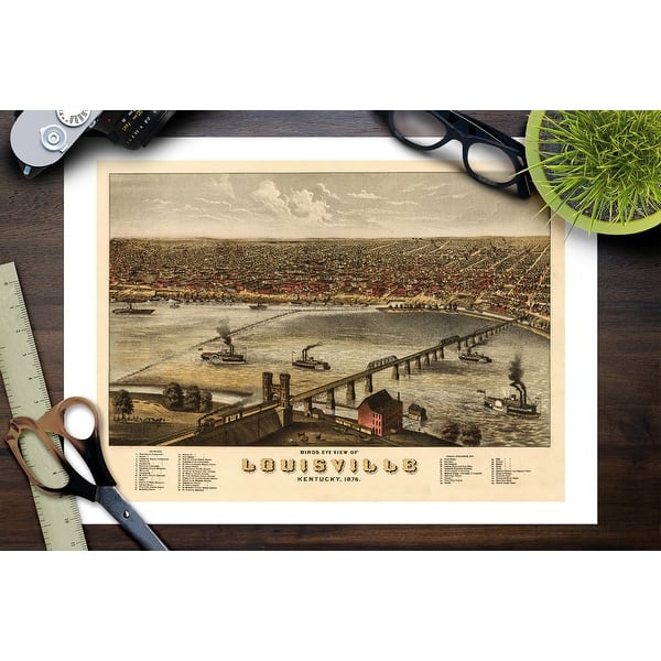 Louisville Kentucky 1876 Panoramic Map Art Print Multiple Sizes Available 9 X 12 Art Print Overstock 27906004