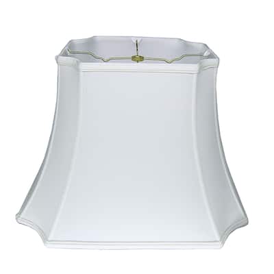 Cloth & Wire Slant Inverted Cut Corner Rectangle Softback Lampshade with Washer Fitter, Snow