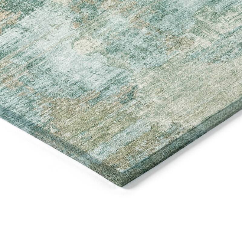 Machine Washable Indoor/ Outdoor Abstact Contemporary Chantille Rug