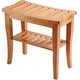 preview thumbnail 7 of 27, Bamboo Shower Bench Spa Stool - Wood 2-Tier Seat, Foot Rest Shaving Stool with Non-Slip Feet + Storage Shelf