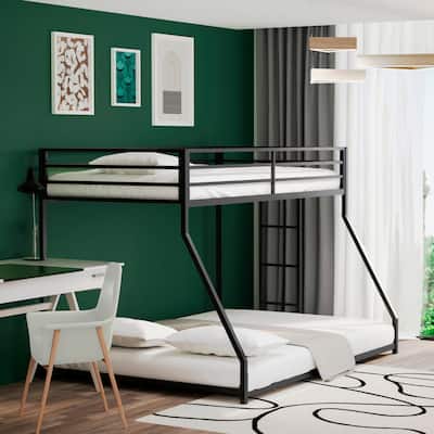 Heavy Duty Twin Over Full Bunk Bed with Safety Guardrails, Perfect for Kids and Teens