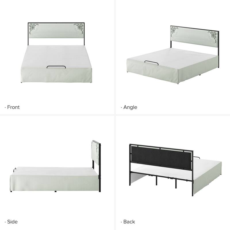 Oliver Modern Washable Slipcover Bed Upholstered Metal by HULALA HOME