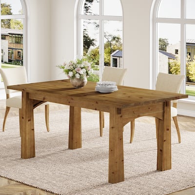 63-inch Farmhouse Solid Wood Dining Table