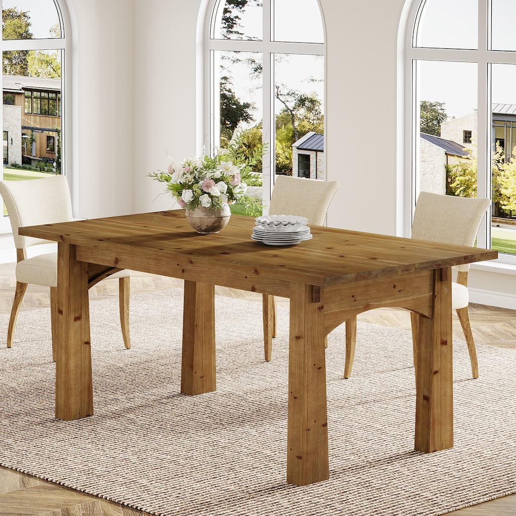 63-inch Farmhouse Solid Wood Dining Table