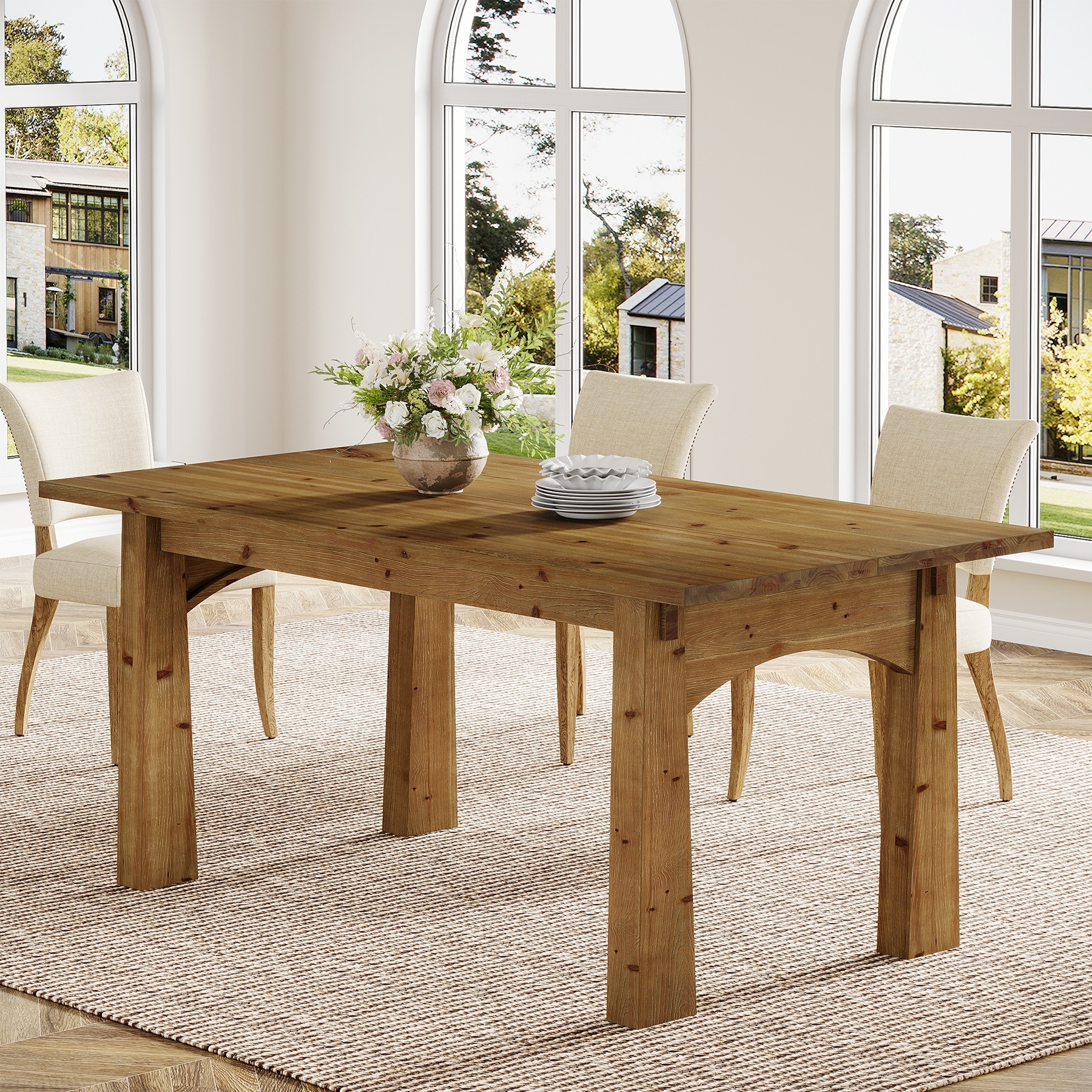 63-inch Solid Wood Dining Table