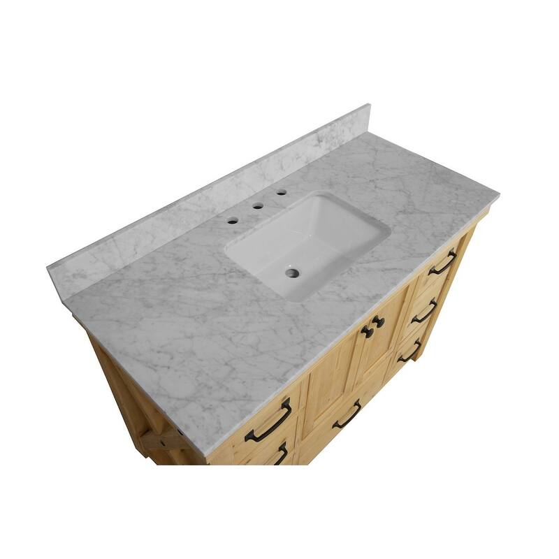 KitchenBathCollection Tuscany 48" Bathroom Vanity with Carrara Marble Top