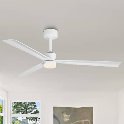 50" Modern White Integrated 3 CCT LED Ceiling Fan with Light and Remote