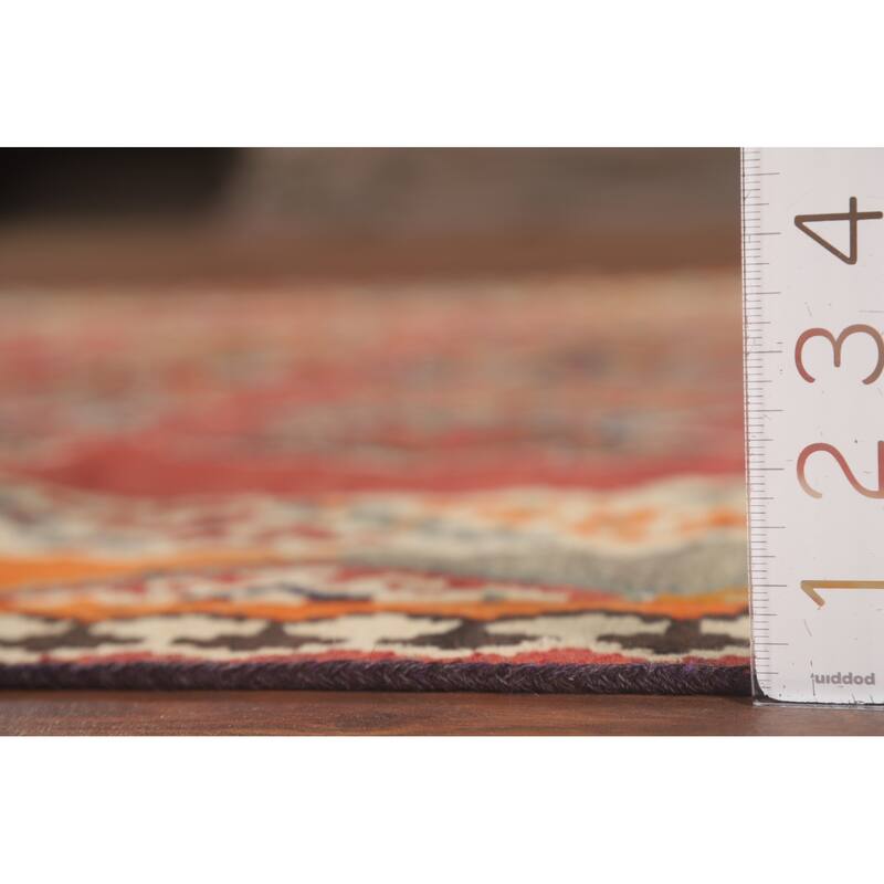 Kilim Qashqai Persian Area Rug Hand-Woven Tribal Wool Carpet - 5'3" x 7'11"