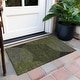 preview thumbnail 41 of 47, Machine Washable Indoor/ Outdoor Abstract Stripe Chantille Rug Olive - 1'8" x 2'6"