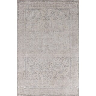 Distressed Floral Tabriz Persian Area Rug Wool Hand-knotted Carpet - 6 ...