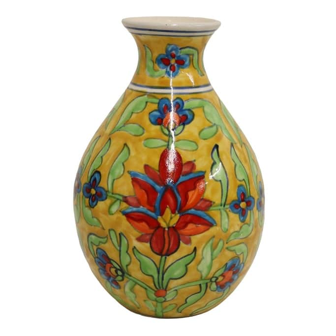 Home&Manor Ceramic Bottle Vase Multicolor