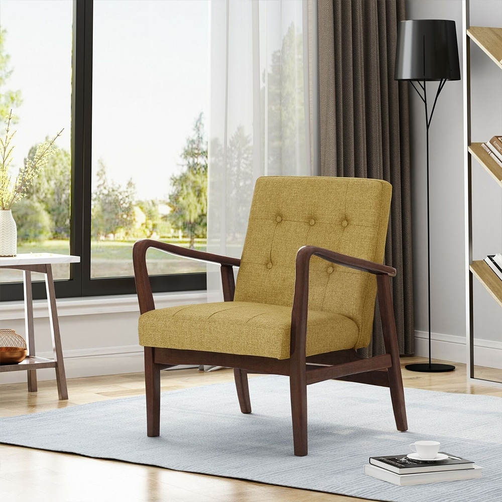 Mustard mid century hot sale chair