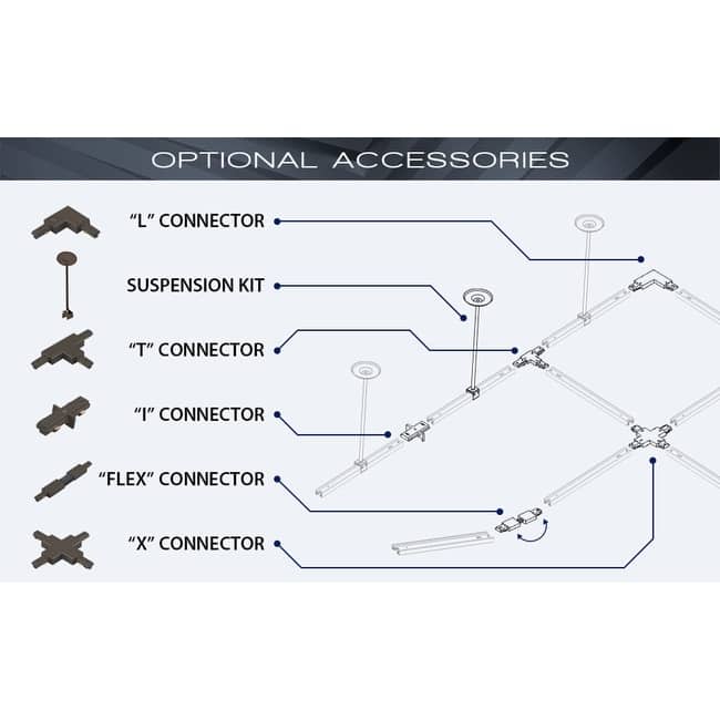 WAC Lighting Impulse L-Track 8" Tall LED Track Head - 40� Flood Beam