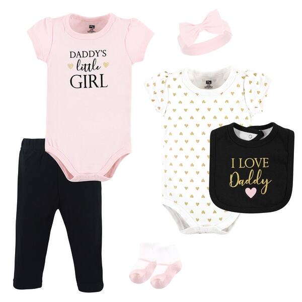slide 1 of 1, Hudson Baby Infant Girl Cotton Layette Set, Girl Daddy 0-3 Months - Girl Daddy