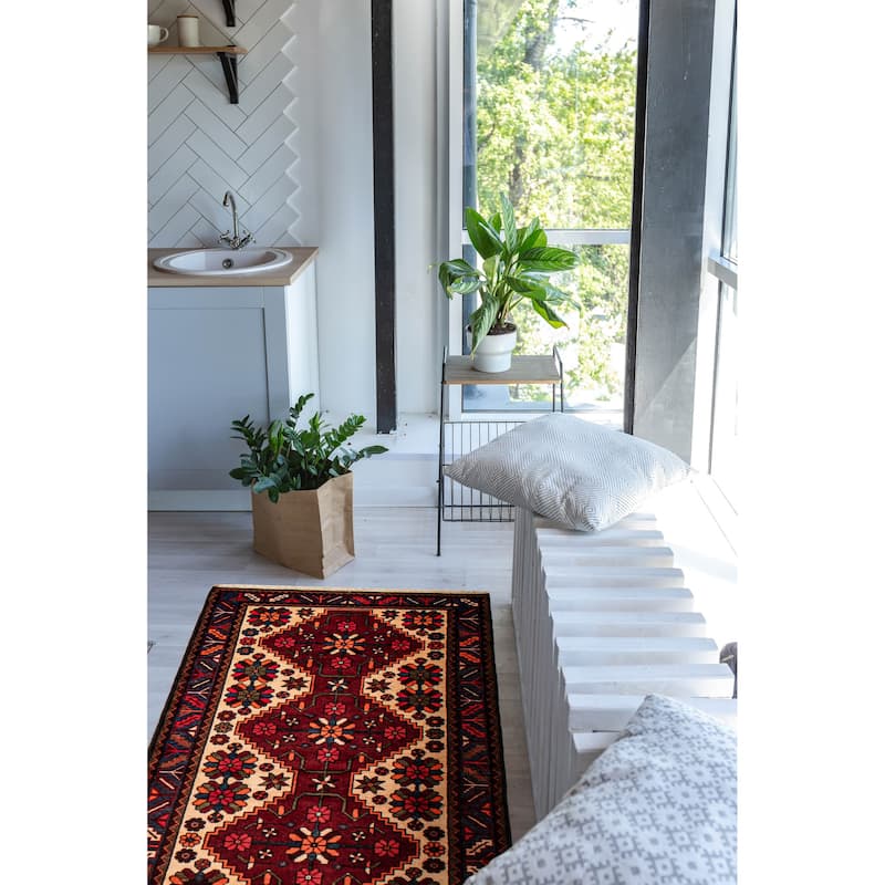 ECARPETGALLERY Hand-knotted Anadol Red Wool Rug - 3'6 x 9'5