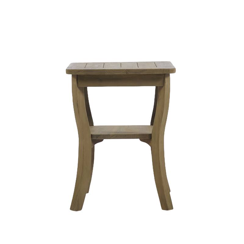 2 Set Brown Wood Outdoor Accent Club Chairs with Water-Resistant Cushions