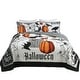 preview thumbnail 2 of 3, MarCielo 3 Pcs Halloween Themed Quilt Bedspread Set Cozy and Spooky Pumpkin Ghost Pattern ME500