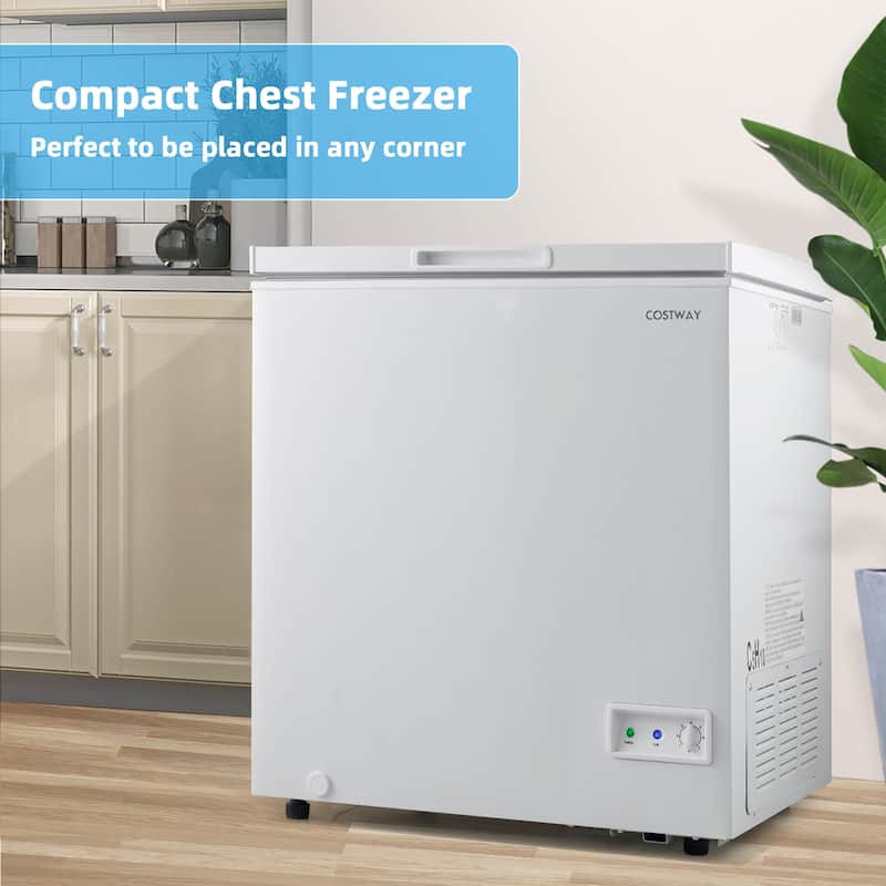Costway 5 Cubic Feet Chest Freezer w/Removable Storage Basket Deep - See Details
