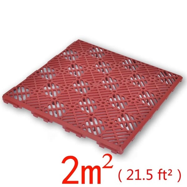 vidaXL Garden Tiles Plastic Floor Tiles 11.4"x11.4" 24 pcs