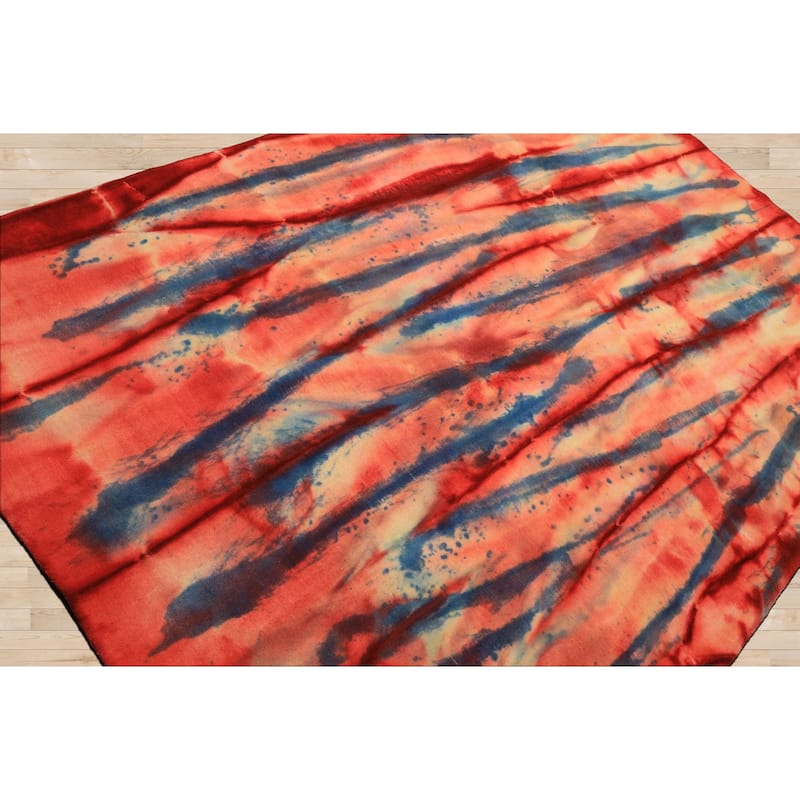 5'5''x7'9'' Hand Knotted Wool Red Tibetan Modern& Contemporary Boho Rug - 5' 5'' x 7' 9''