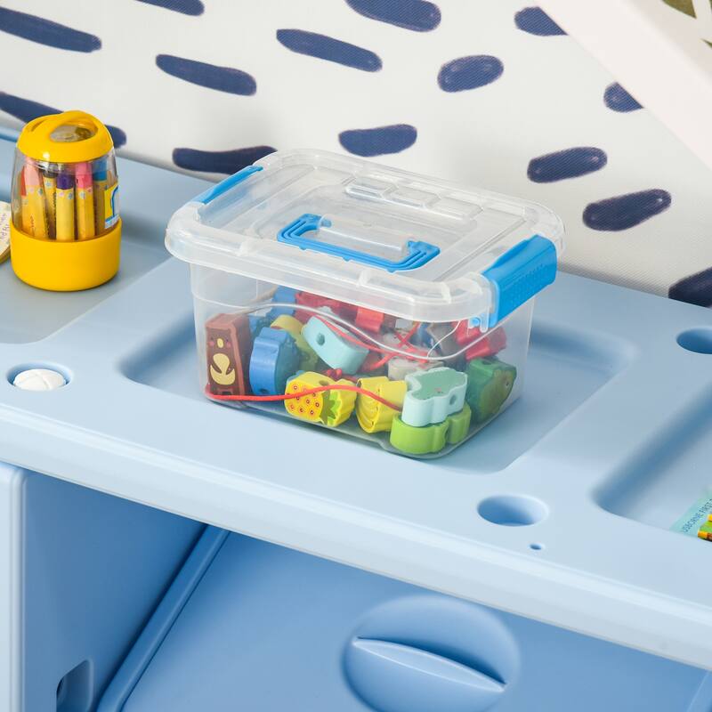 Qaba Toy, Clothing, and School Supplies Kids Storage Organizer Cabinet for Kids Bedroom Storage and More, Shelves with Bins