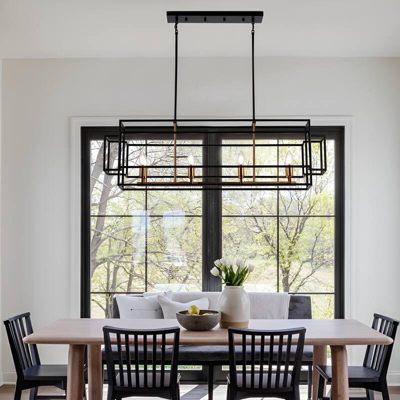 8-Light Kitchen Island Square Rectangle Pendant Lamp Island/Billiard