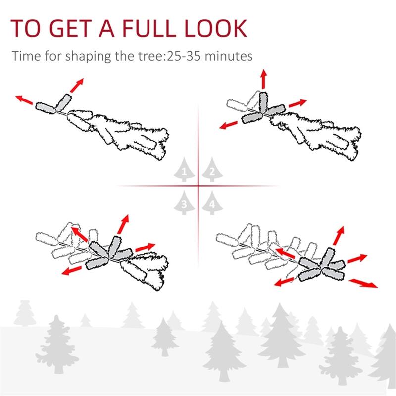 9ft Artificial Christmas Tree with 550 Warm White LED Lights and Snow Flocked Branches - 34.25"Dia x 106.25" H