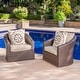 preview thumbnail 1 of 16, Darius Outdoor Wicker Aluminum Swivel Club Chair with Cushion (Set of 2) by Christopher Knight Home Tan