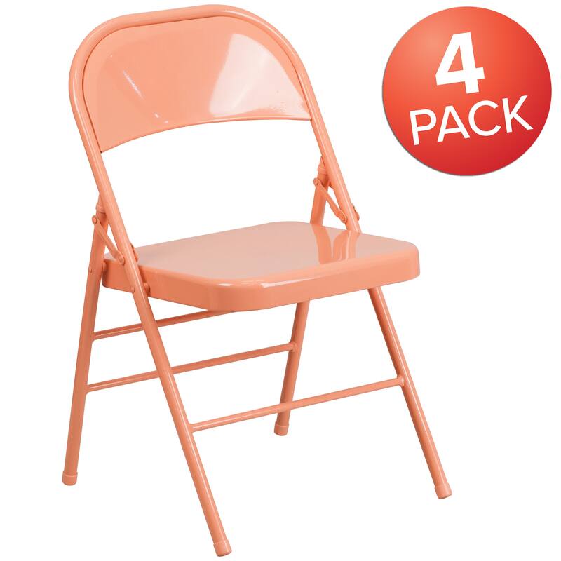 4 Pack Triple Braced & Double Hinged Folding Chair