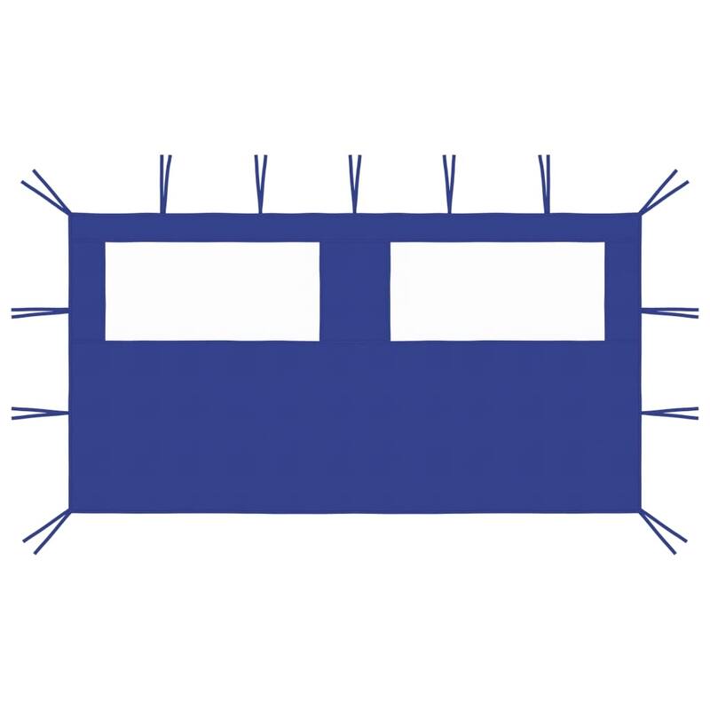 vidaXL Canopy Sidewall Patio Pavilion Panel Walls Gazebo Sidewall with Windows - 13.1' x 6.6' - Blue
