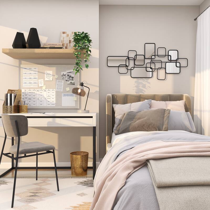 CosmoLiving by Cosmopolitan Artistic Black Metal Geometric Wall Mirror