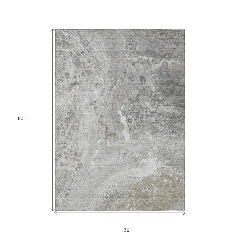 HomeRoots Abstract Contemporary Rectangle Outdoor Rug