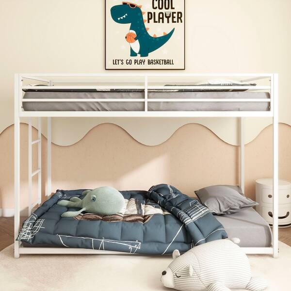 slide 2 of 11, Twin over Twin Bunk Bed With Exchangeable Ladder,Kids Bed Design White