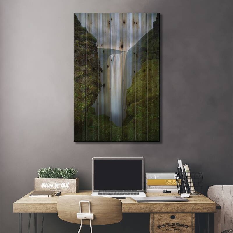 Skoga Print On Wood by Sebastien Del Grosso - Multi-Color
