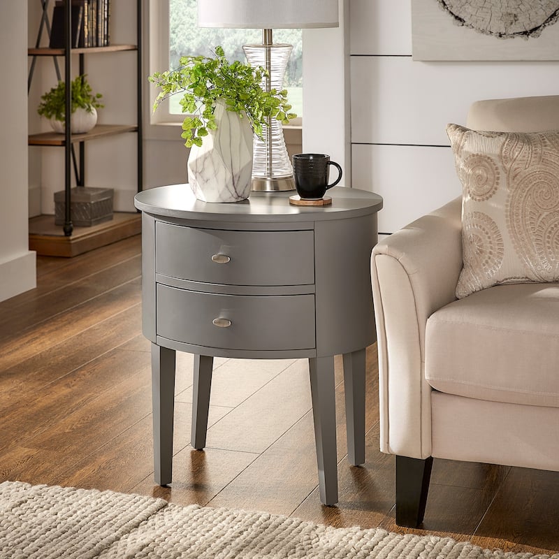 Aldine 2-drawer Oval Accent Table by iNSPIRE Q Bold