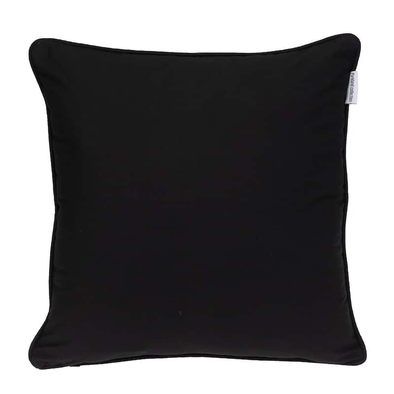 HomeRoots 18" X 18" Black 100% Cotton Geometric Zippered Pillow