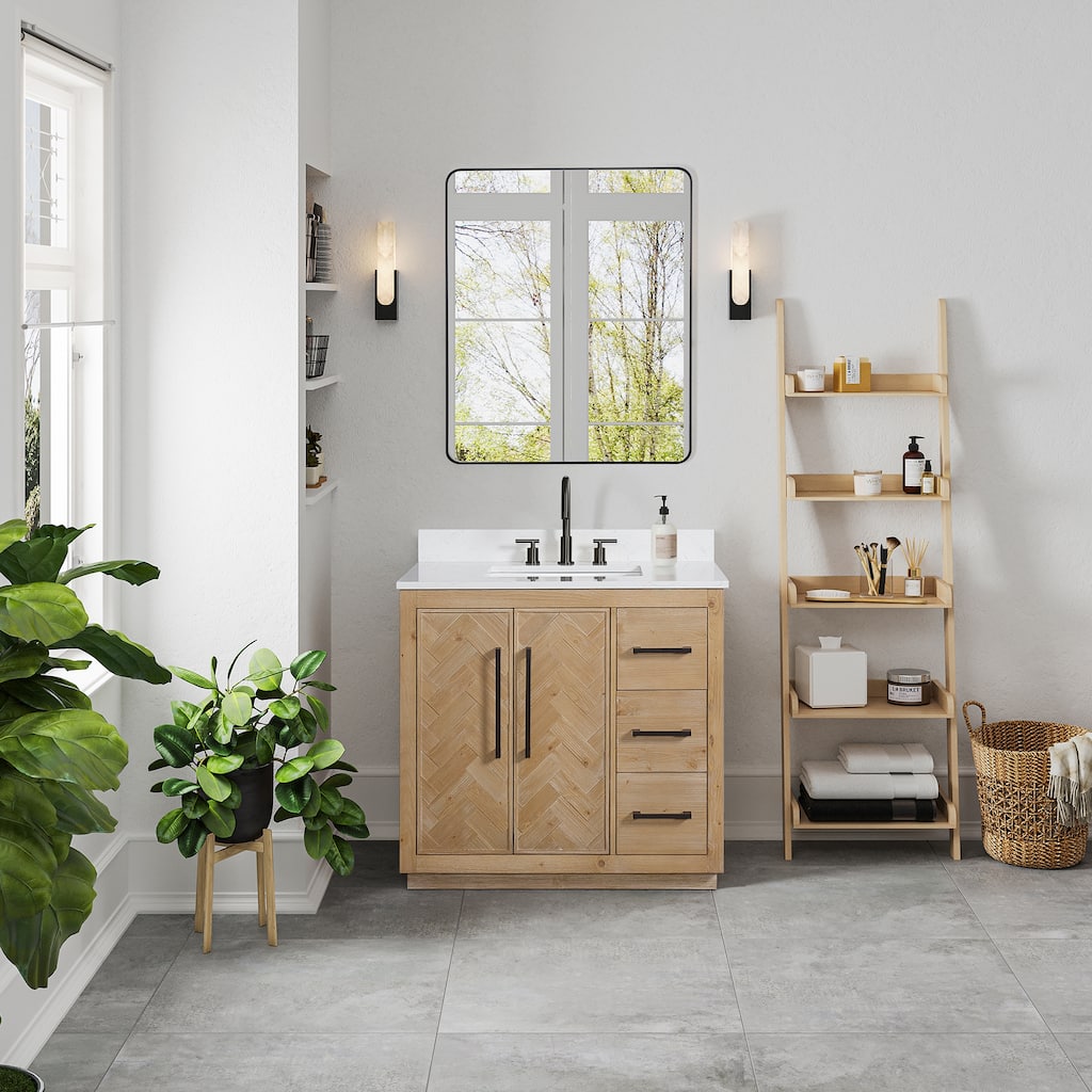 Altair Bellavia Bath Vanity in Weathered Fir with Mirror