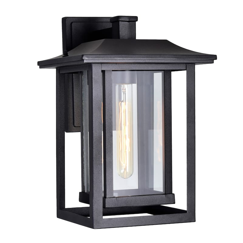 Winfield 1 Light Black Outdoor Wall Light - Black